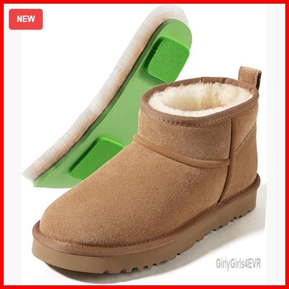 Sheepskin Ankle Boots with Arch Support, Waterproof Suede, Winter Commute Shoes